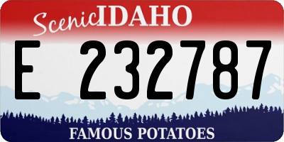 ID license plate E232787