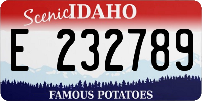 ID license plate E232789