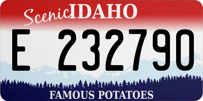 ID license plate E232790
