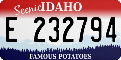 ID license plate E232794