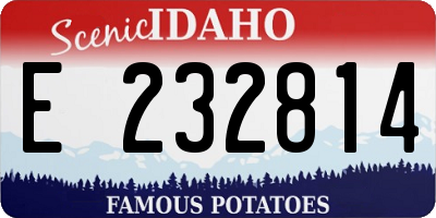 ID license plate E232814