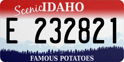 ID license plate E232821
