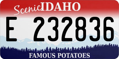 ID license plate E232836