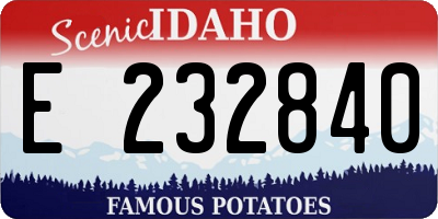 ID license plate E232840