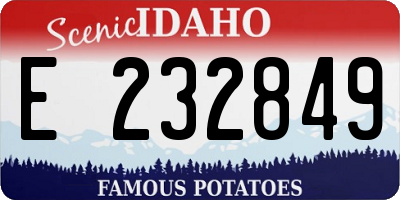 ID license plate E232849