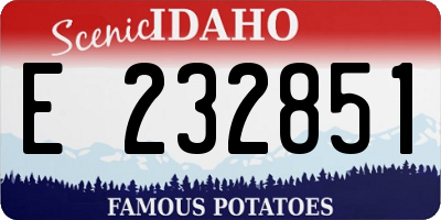 ID license plate E232851