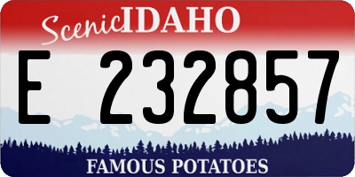 ID license plate E232857