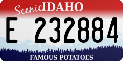 ID license plate E232884