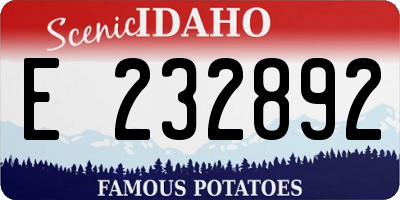 ID license plate E232892