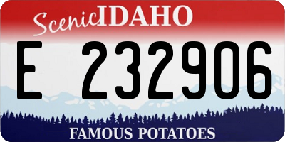 ID license plate E232906
