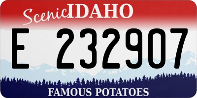 ID license plate E232907