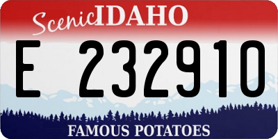 ID license plate E232910