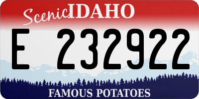ID license plate E232922