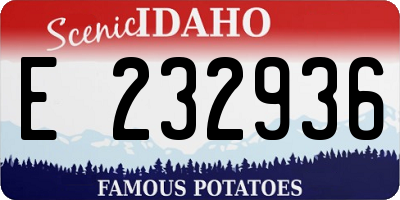 ID license plate E232936
