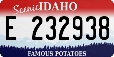 ID license plate E232938