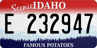 ID license plate E232947