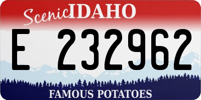 ID license plate E232962