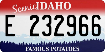 ID license plate E232966