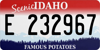 ID license plate E232967
