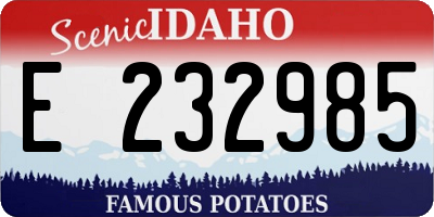 ID license plate E232985
