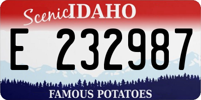ID license plate E232987