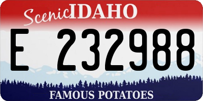 ID license plate E232988