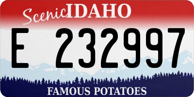 ID license plate E232997