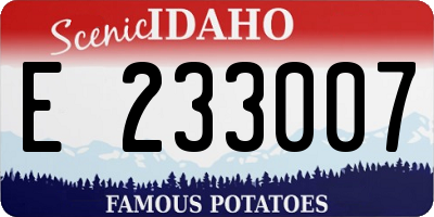 ID license plate E233007