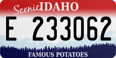 ID license plate E233062