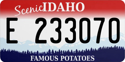 ID license plate E233070