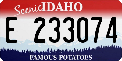 ID license plate E233074