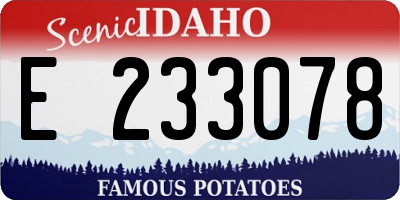 ID license plate E233078