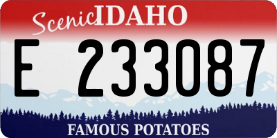 ID license plate E233087