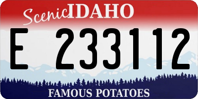 ID license plate E233112