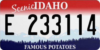 ID license plate E233114
