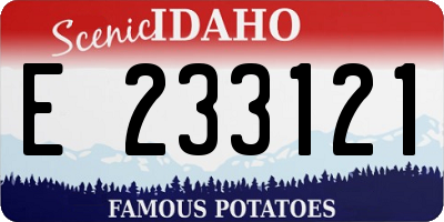 ID license plate E233121