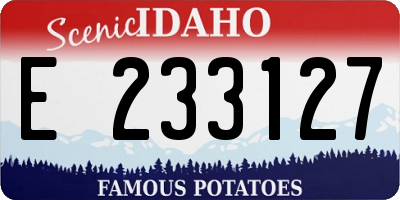 ID license plate E233127