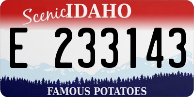 ID license plate E233143