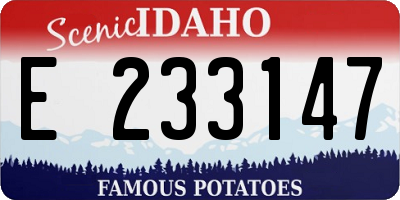 ID license plate E233147
