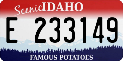 ID license plate E233149