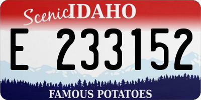 ID license plate E233152