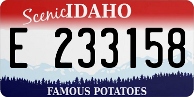 ID license plate E233158