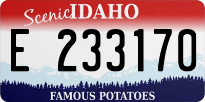 ID license plate E233170