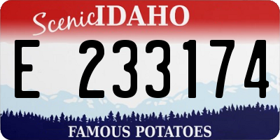 ID license plate E233174
