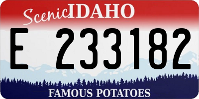 ID license plate E233182