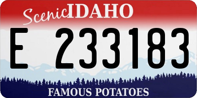 ID license plate E233183