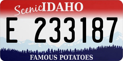 ID license plate E233187