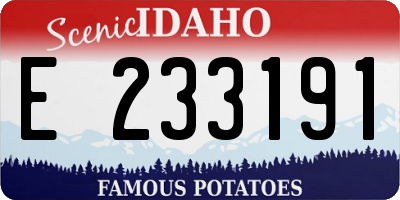 ID license plate E233191