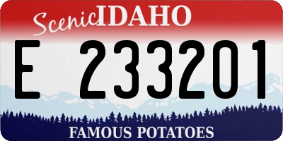 ID license plate E233201
