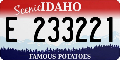 ID license plate E233221